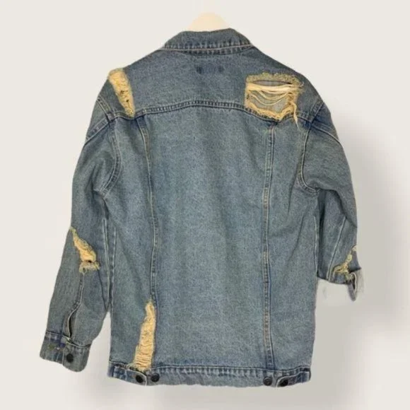 Courtshop BDG Distressed Blue Denim Jacket XL - Picture 3 of 10